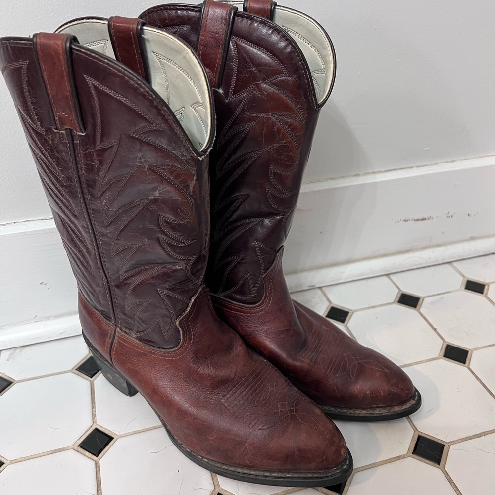 Vintage Leather Durango Western Boots, Mens size 10.5